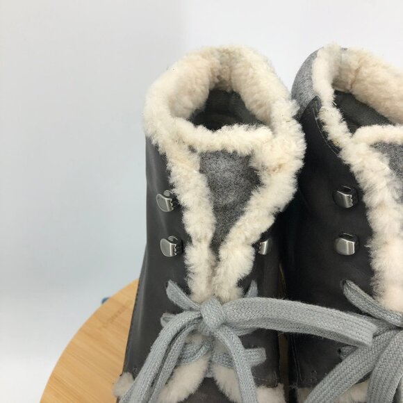 Cole  Haan Henson Winter Waterproof Leather Charcoal wedge booties size 11B - Picture 9 of 16